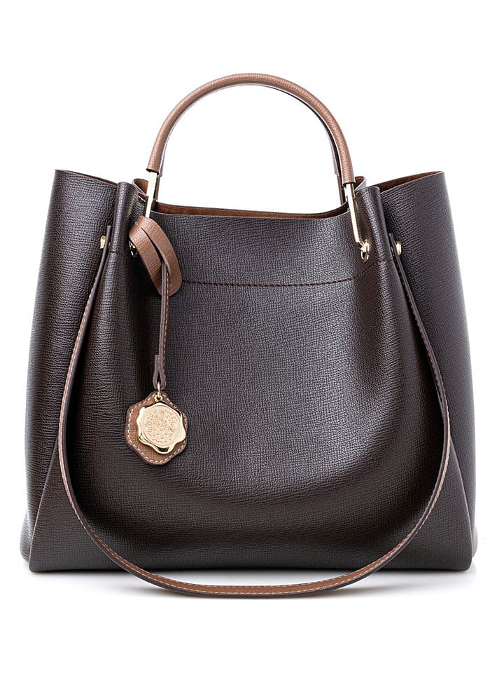 Henkeltasche in Braun - (B)32 x (H)28 x (T)14 cm