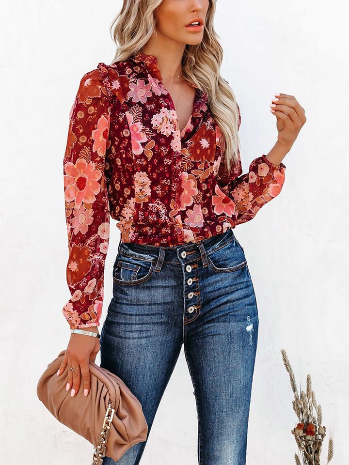 Bordeaux rood blouse clearance