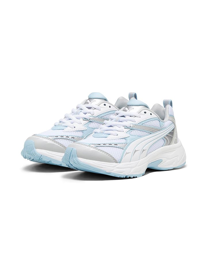 Puma Sneakers Morphic Jr lichtblauw wit zilverkleurig goedkoop kopen limango