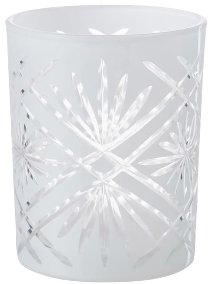 Windlicht "Santorini" wit - (H)12,5 x Ø 10 cm