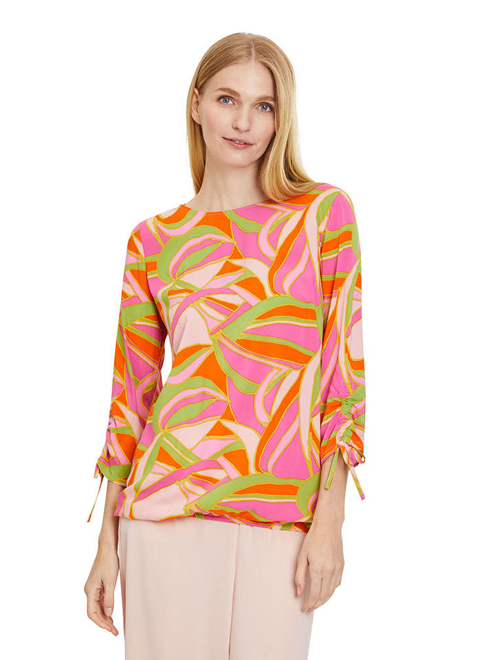Blouse roze oranje groen