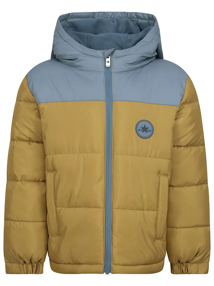 Steppjacke in Hellbraun/ Silber
