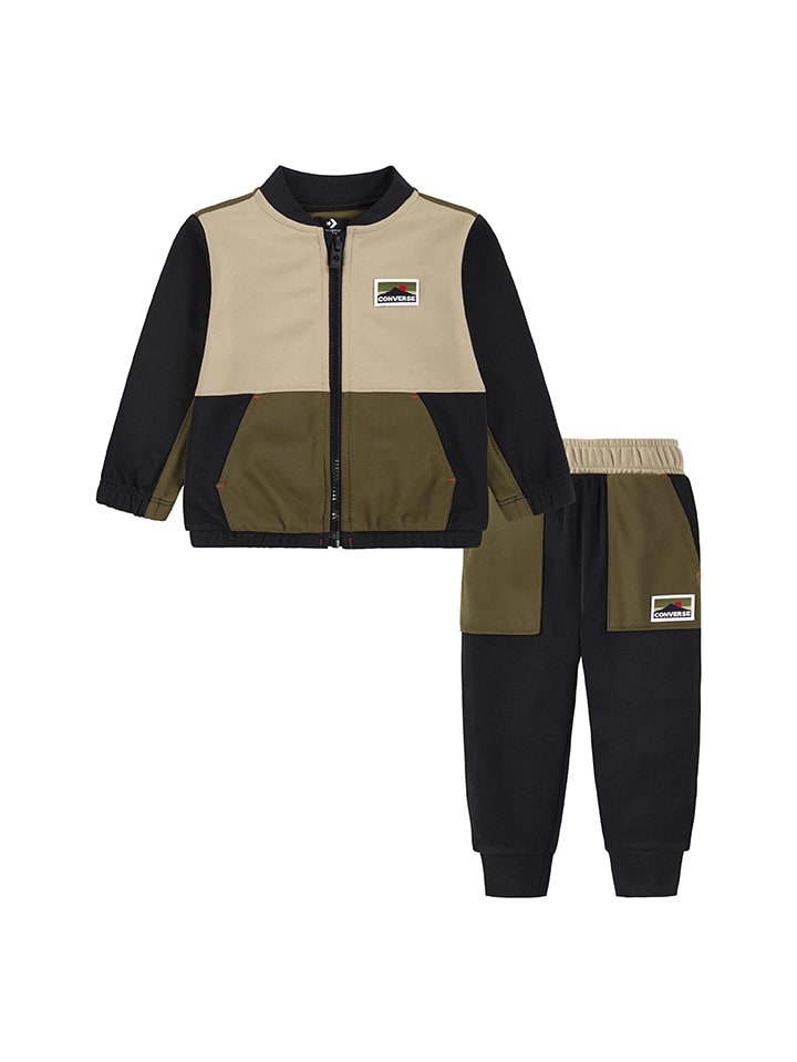 2-delig trainingspak donkerblauw/kaki/beige