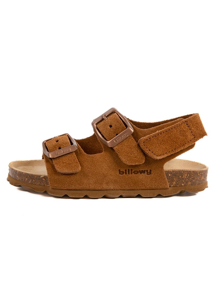 Leder-Sandalen in Hellbraun