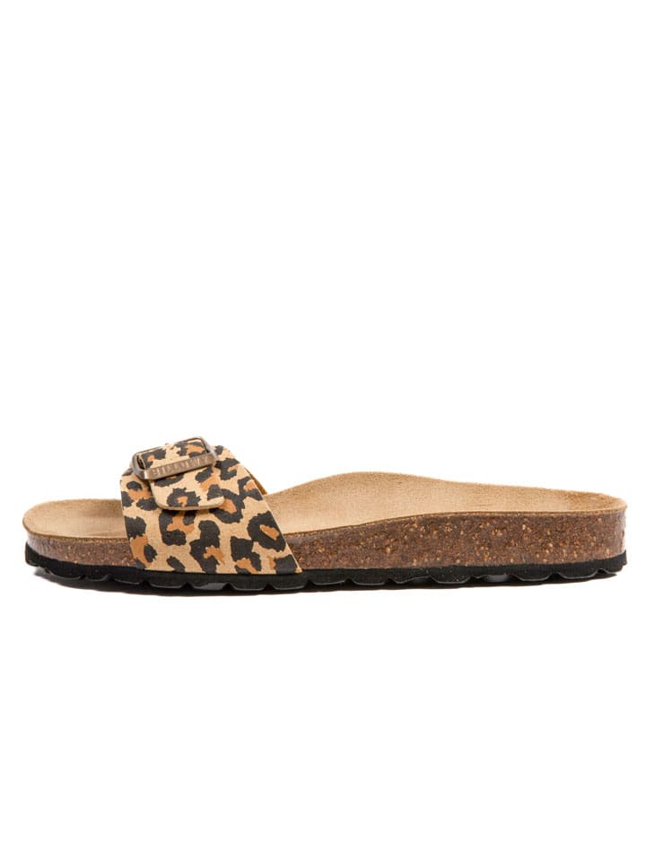 Pantoletten in Braun/ Beige