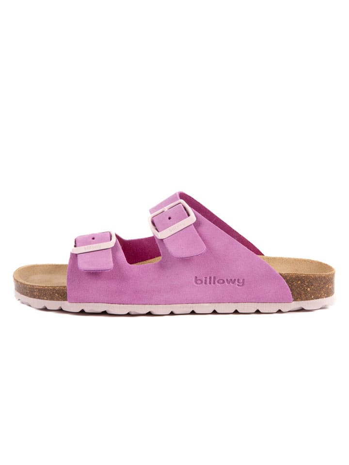 Leren slippers paars