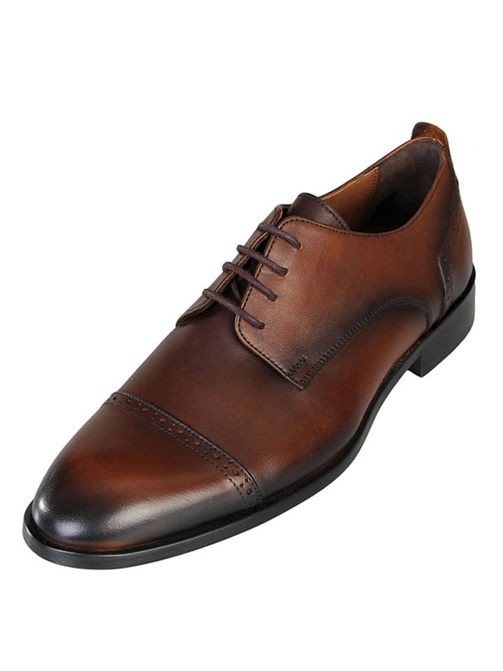 Leren veterschoenen bruin