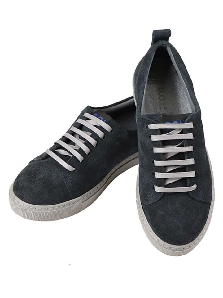 Skórzane sneakersy w kolorze granatowym
