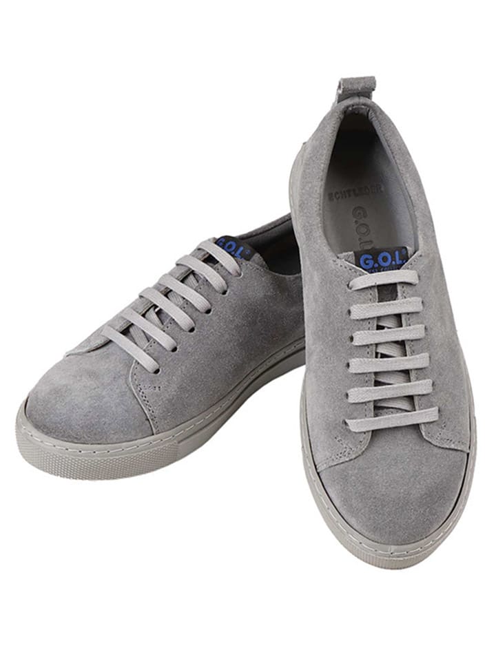Leder-Sneakers in Grau
