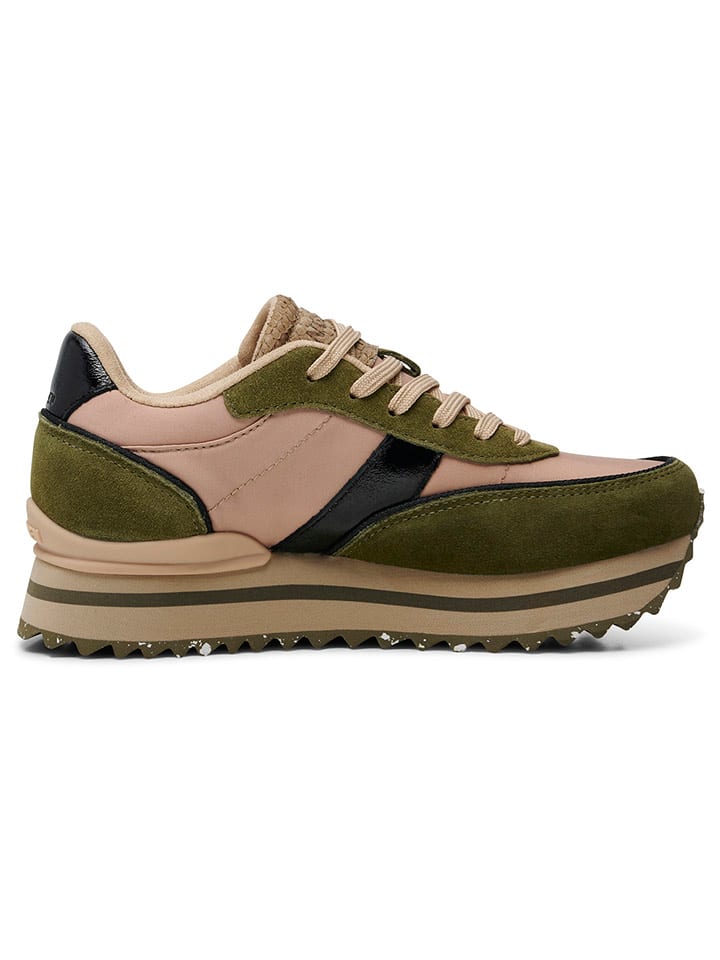 WODEN Leren sneakers Nellie II kaki goedkoop kopen limango
