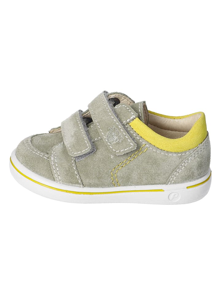 Leder-Sneakers "Timmi" in Mint/ Gelb