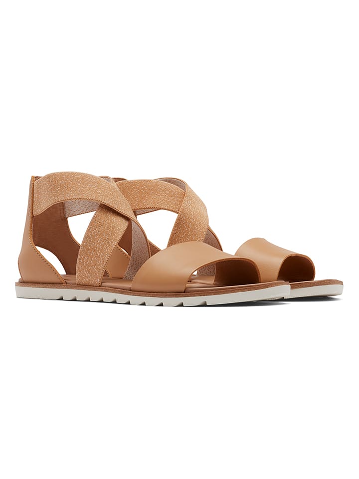Sorel Leder Sandalen Ella II in Hellbraun gunstig kaufen limango