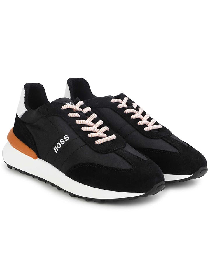 Hugo Boss Kids Sneakers zwart wit lichtbruin goedkoop kopen limango