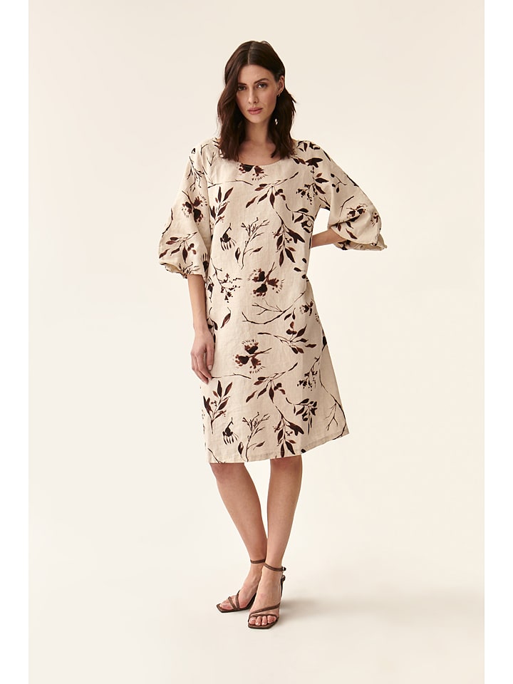 Leinen-Kleid in Beige