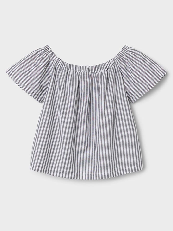 Shirt "Deniza" in Grau/ Weiß
