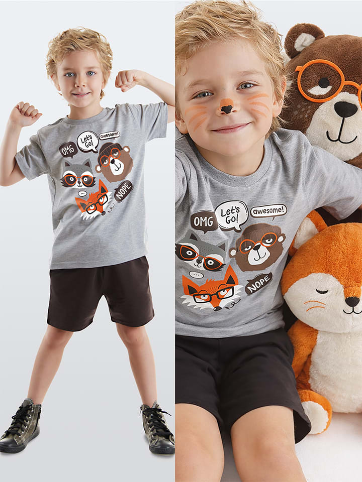 2-delige outfit "Three Friends" grijs/zwart