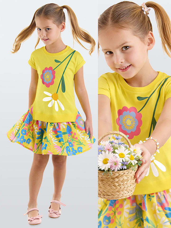 Sukienka "Flower Garden" w kolorze żółtym