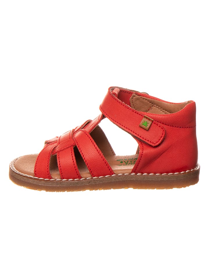 Leder-Sandalen in Rot