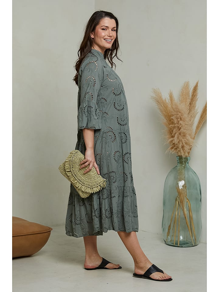 Curvy Lady Jurk kaki goedkoop kopen limango