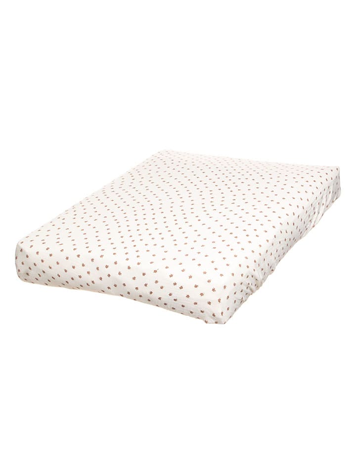 Spannbettlaken in Creme/Braun - (L)100 x (B)40 cm
