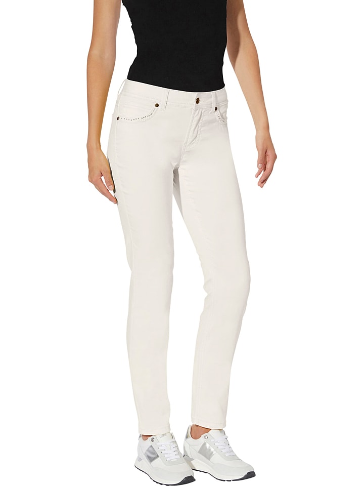 Spijkerbroek - slim fit - crème