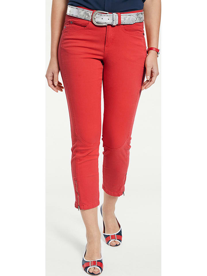 Jeans-Caprihose in Rot