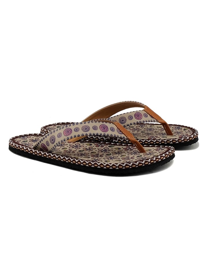 Teenslippers grijs/lichtbruin