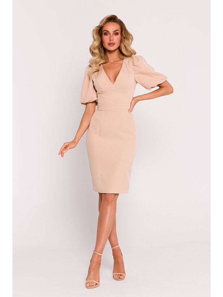 Beige cocktailjurk hotsell