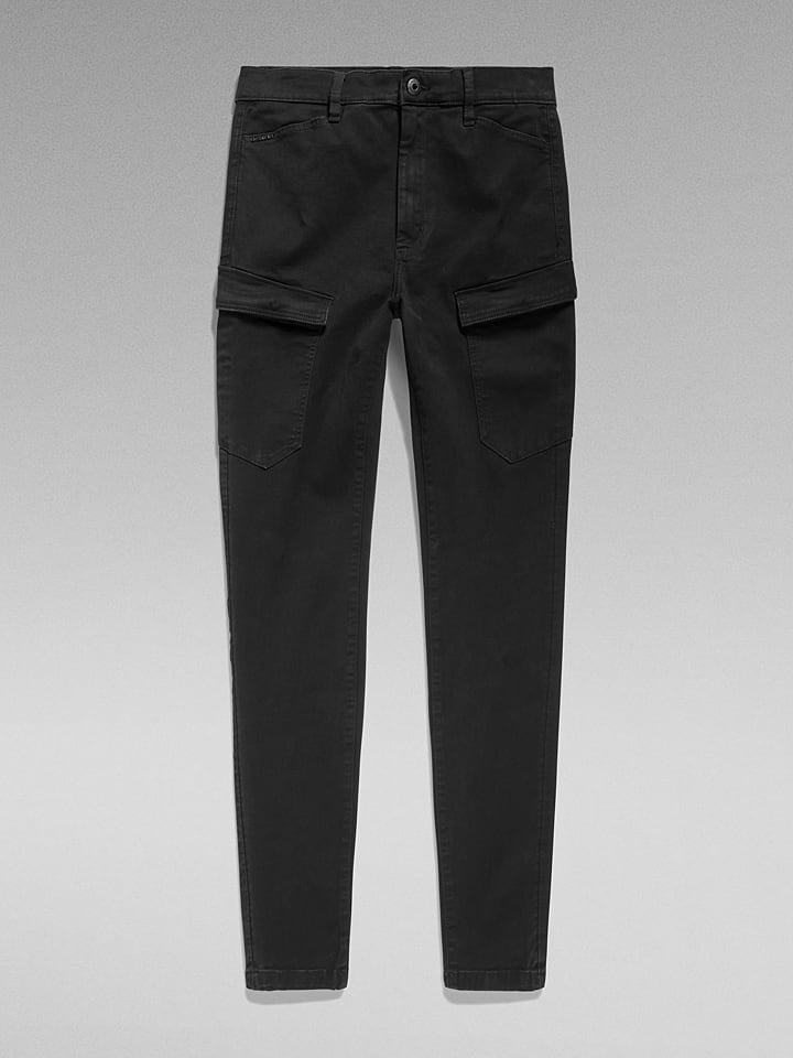 Bojówki - Skinny fit - w kolorze czarnym