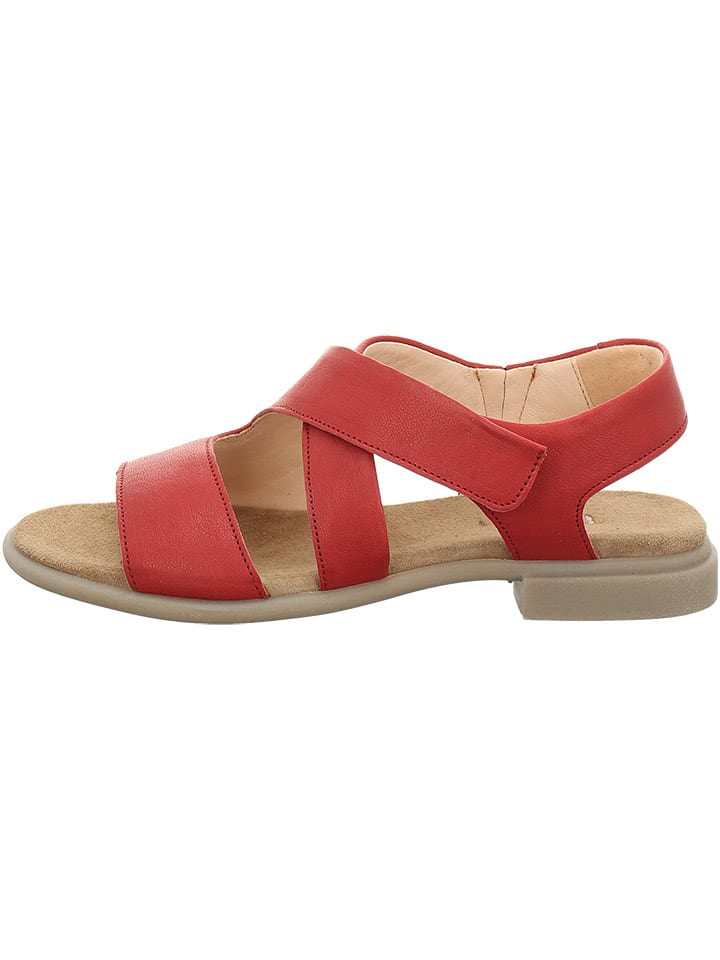 Leder-Sandalen in Rot