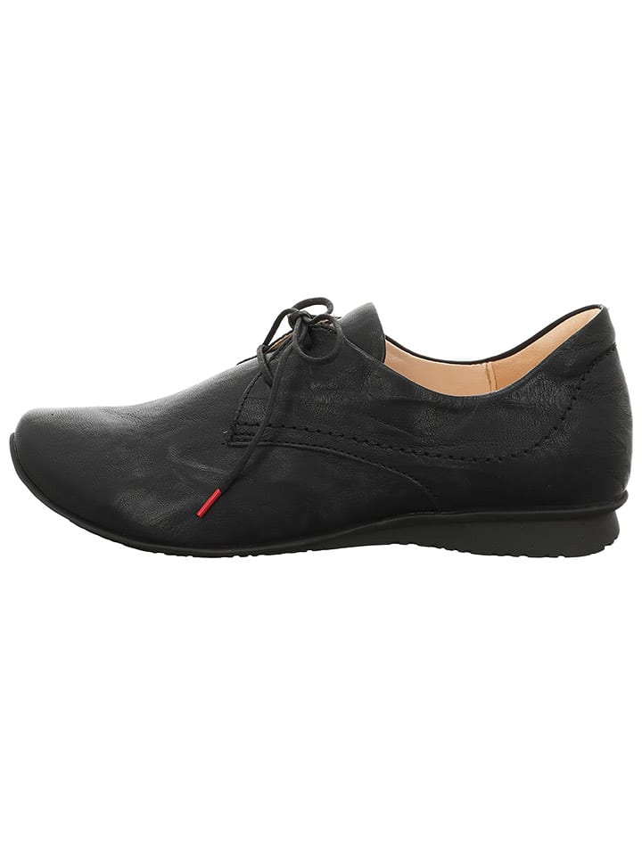 Leder-Schnürschuhe in Schwarz