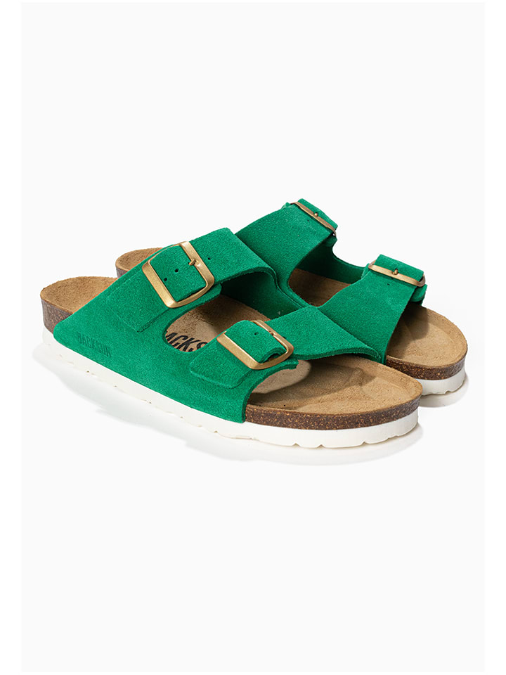 Leder-Pantoletten "Bali" in Grün