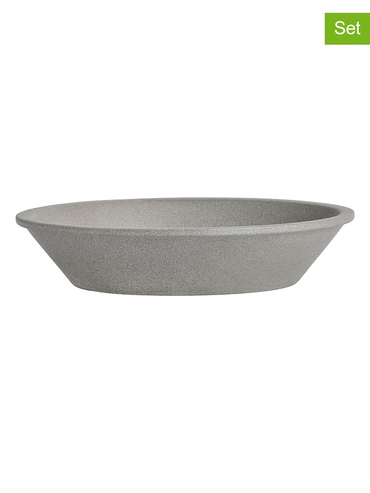 2er-Set: Suppenteller "Yuka" in Grau - Ø 19 cm