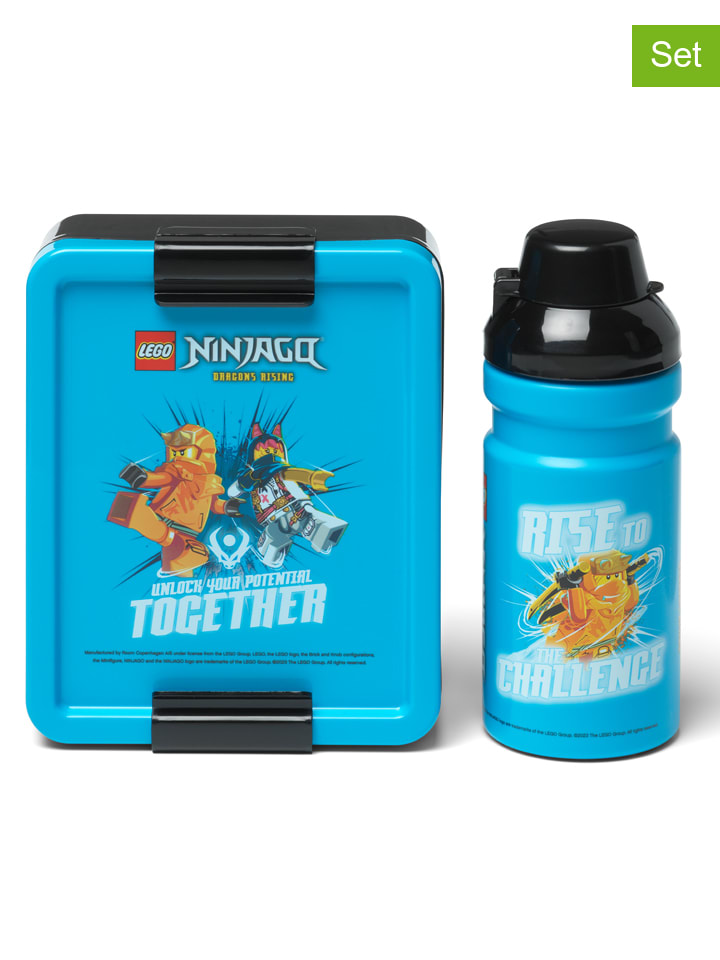 2-częściowy zestaw "Ninjago" w kolorze błękitnym na lunch