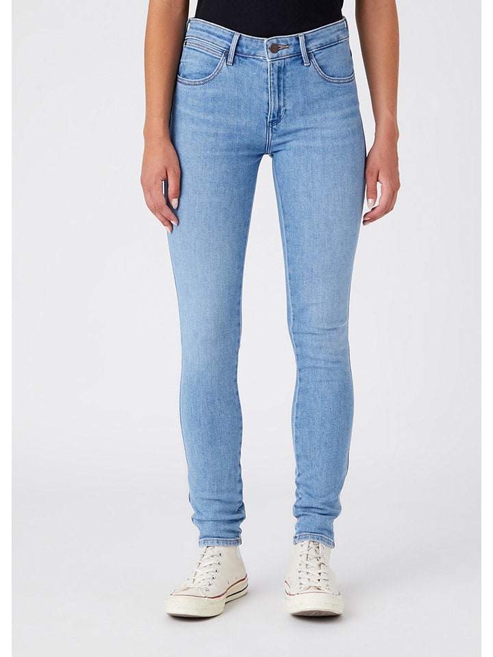 Dżinsy - Skinny fit - w kolorze błękitnym