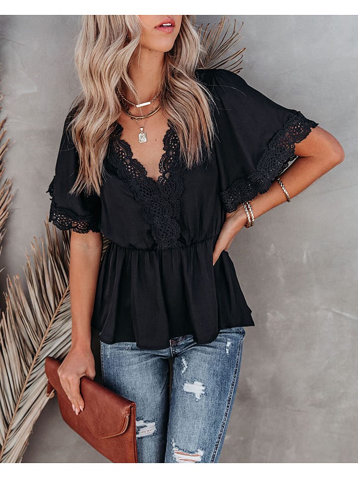 Bluse in Schwarz