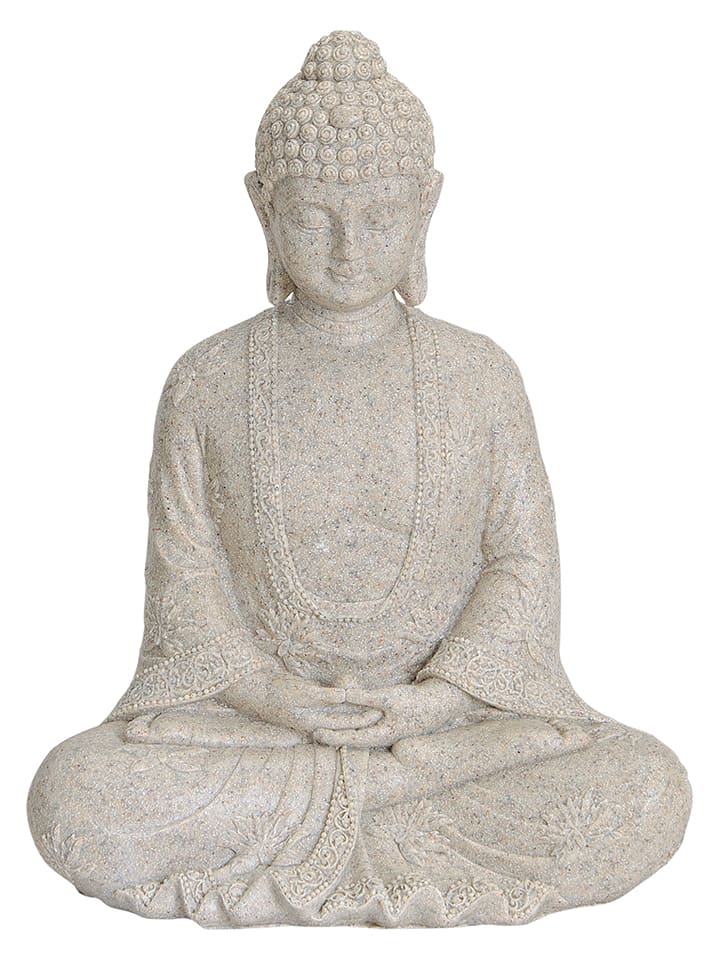 Dekofigur "Buddha" in Beige - (B)19 x (H)23 x (T)13 cm