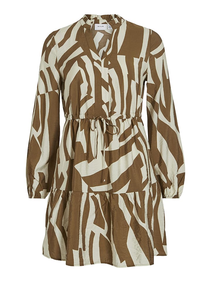 Vila Jurk beige kaki goedkoop kopen limango