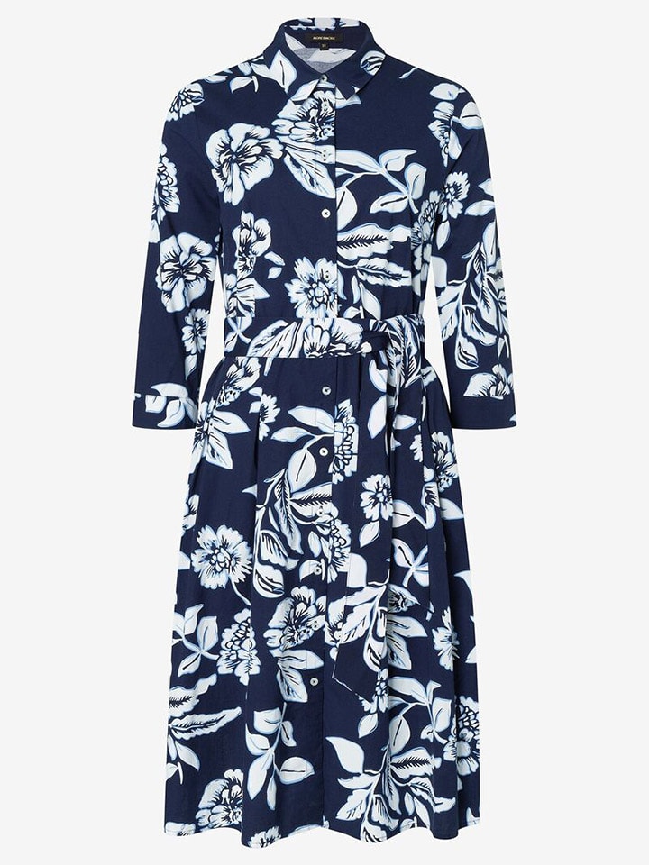 Kleid dunkelblau weiß
