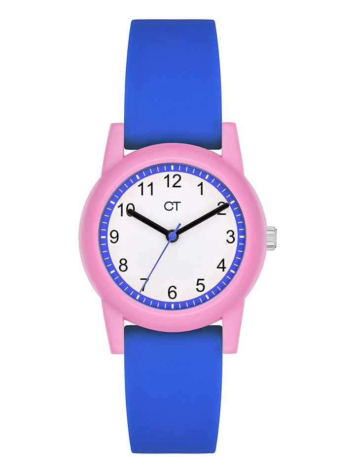 Quarzuhr in Blau/ Rosa/ Weiß