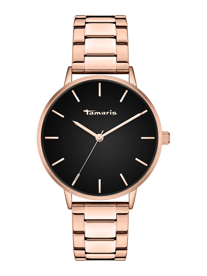 Quarzuhr in Roségold/ Schwarz