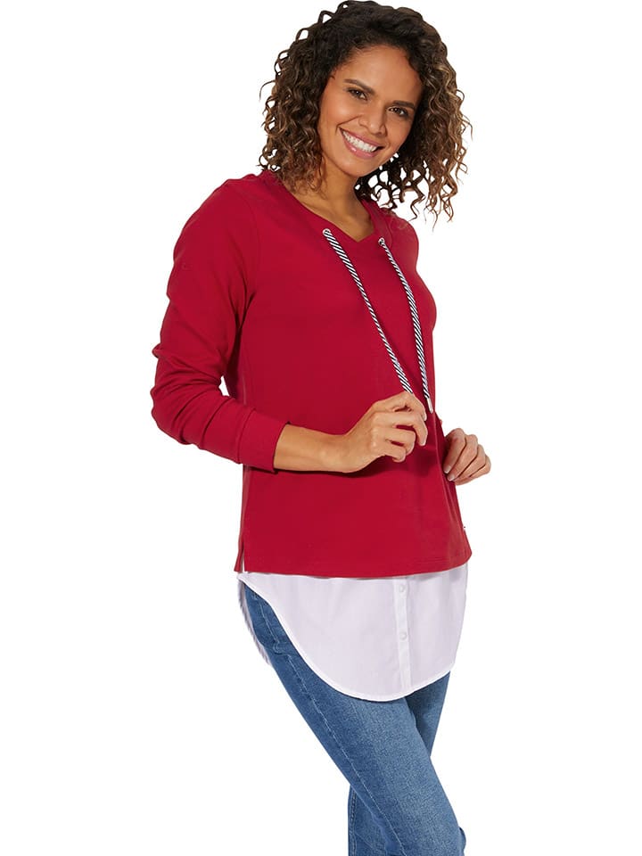 Longsleeve in Rot/ Weiß