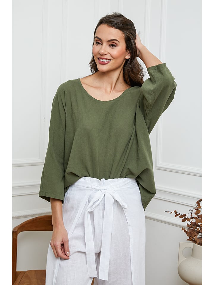 Bluzka "Fraiche" w kolorze khaki