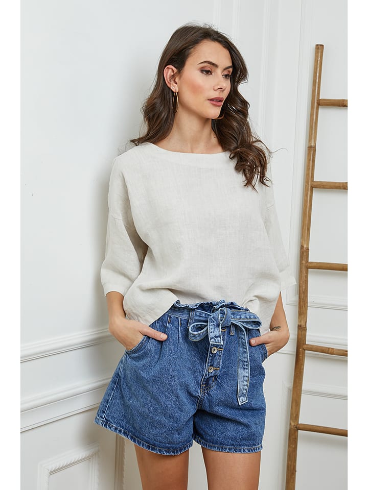 Leinen-Bluse "Georginia" in Creme