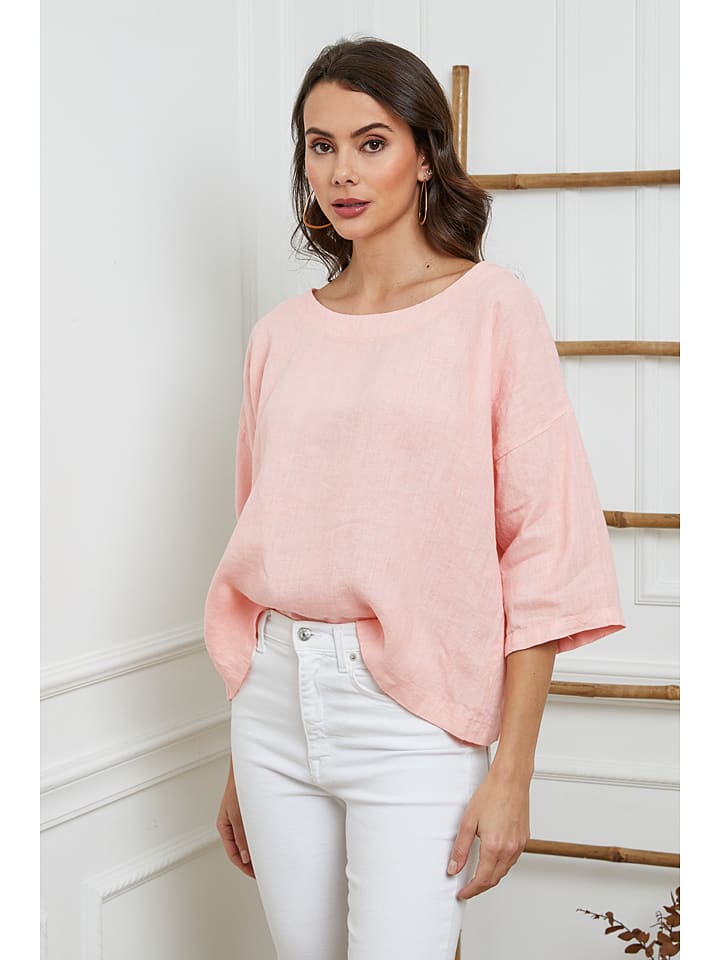 Leinen-Bluse "Georginia" in Rosa