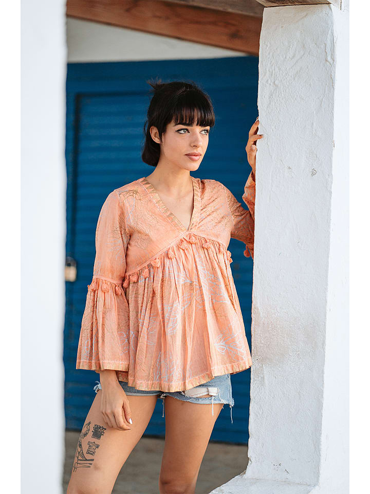Blouse abrikooskleurig