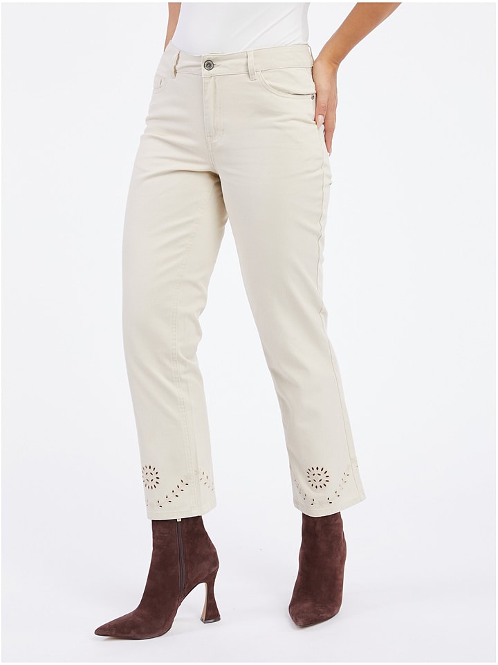 Spijkerbroek - slim fit - crème