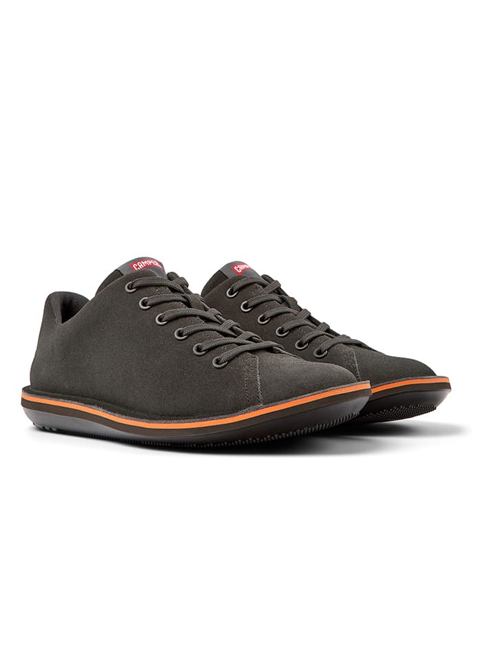 Leder-Sneakers in Anthrazit
