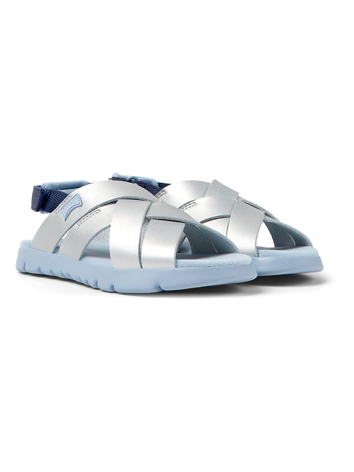 Sandalen in Silber/ Hellblau