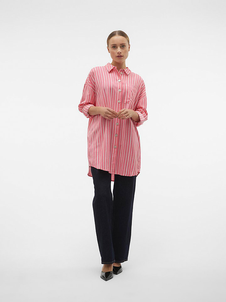 Blouse "Ilisa" roze/wit